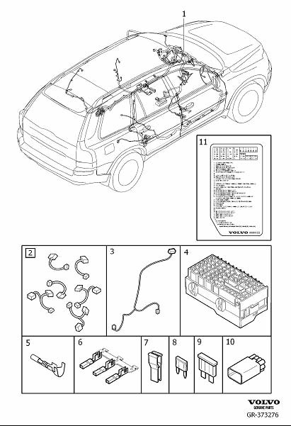 Diagram Cable harness dashboard for your Volvo XC90  