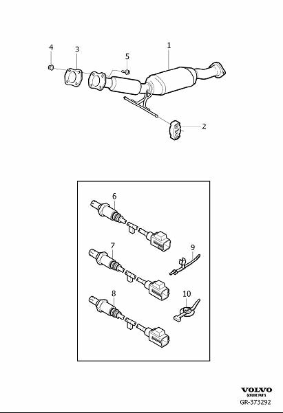 Diagram Catalytic converter for your Volvo S60 Cross Country  