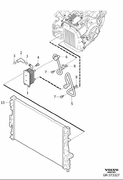 Diagram Oil cooler transmission for your 2017 Volvo V60 Cross Country   