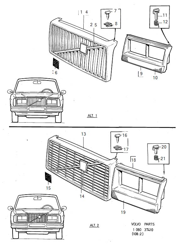 Diagram Radiator grille for your 2004 Volvo V70   