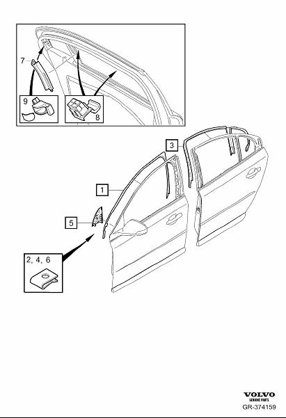 Diagram Side panel passenger compartment for your 2018 Volvo XC60   