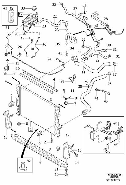 Diagram Radiator and connections for your 2023 Volvo XC60   