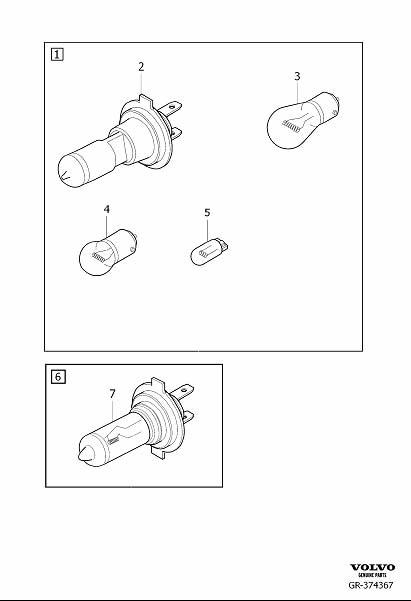 Diagram Bulb kit for your Volvo C70  