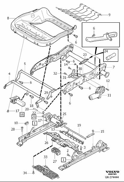 Diagram Subframe for seat, electrical adjustment for your 2022 Volvo XC60   