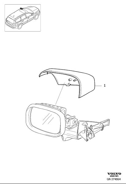 Diagram Cover external rear view mirror for your 2016 Volvo XC70   