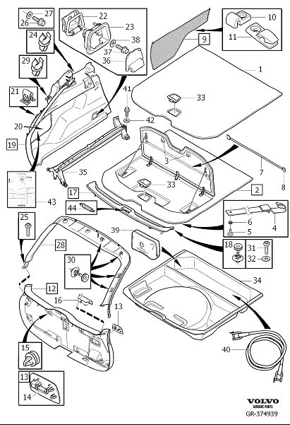 Diagram Interior trim luggage compartment for your 2014 Volvo XC60   