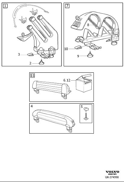 Diagram Accessories for load carrier for your 2005 Volvo S40   
