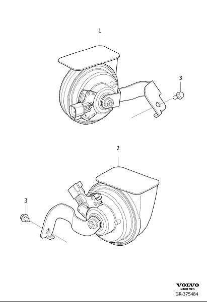 Diagram Horn and mounting for your 1999 Volvo V70   