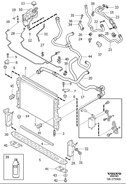 Diagram Radiator and connections for your 2019 Volvo XC60   