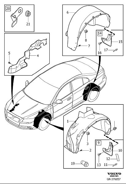 Diagram Mudflaps for your 2003 Volvo V70   