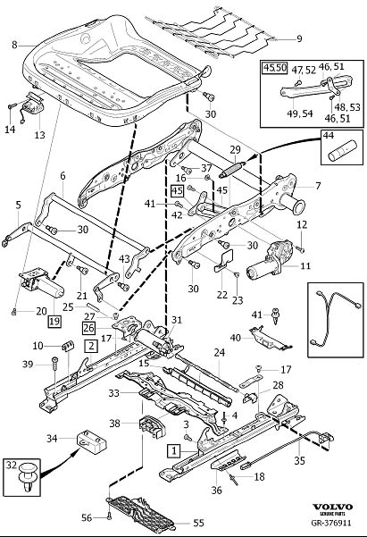 Diagram Subframe for seat, electrical adjustment for your 1999 Volvo V70   