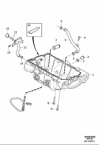 Diagram Oil pan, Sump for your 2014 Volvo S80  2.0l 4 cylinder Turbo 