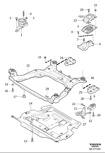 Diagram Engine mountings for your 2020 Volvo XC60   