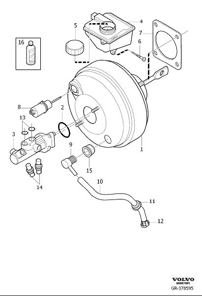 Diagram Master cylinder, power brake booster for your 2009 Volvo XC90   