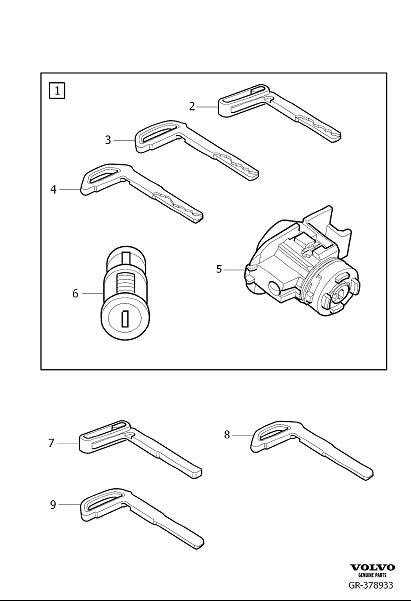 Diagram Lock kits for your Volvo V60 Cross Country  