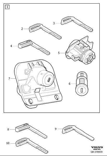 Diagram Lock kits for your 2024 Volvo XC60   