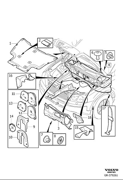 Diagram Insulation engine compartment for your 2021 Volvo XC90   