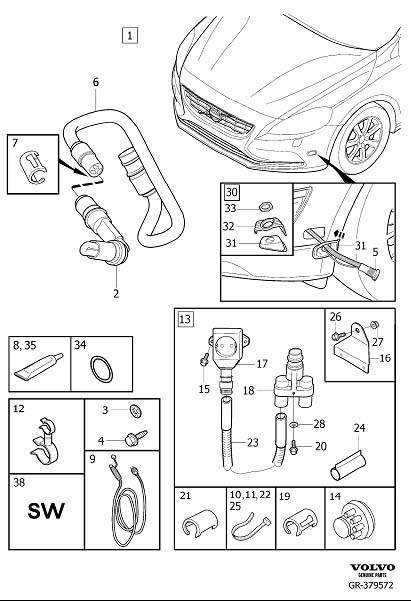 Diagram Auxiliary heater, electric for your 2003 Volvo S60   