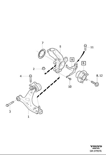 Diagram Front wheel suspension for your Volvo S40  