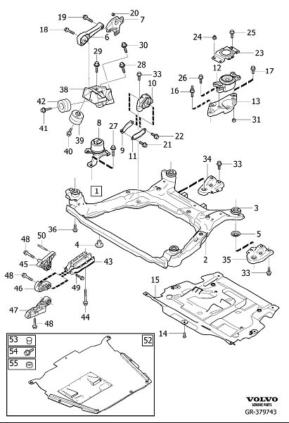 Diagram Engine mountings for your 2019 Volvo XC60   