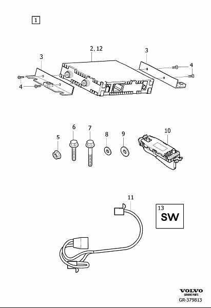 Diagram Antenna system for your 2003 Volvo V70   