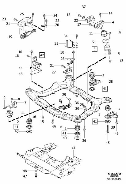 Diagram Engine mountings for your 2019 Volvo XC90   