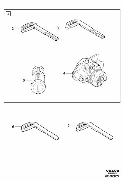 Diagram Lock kits for your 2004 Volvo V70   
