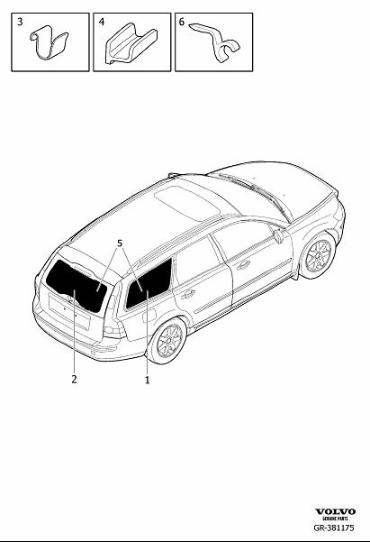 Diagram Sun curtain for your 2023 Volvo V60   