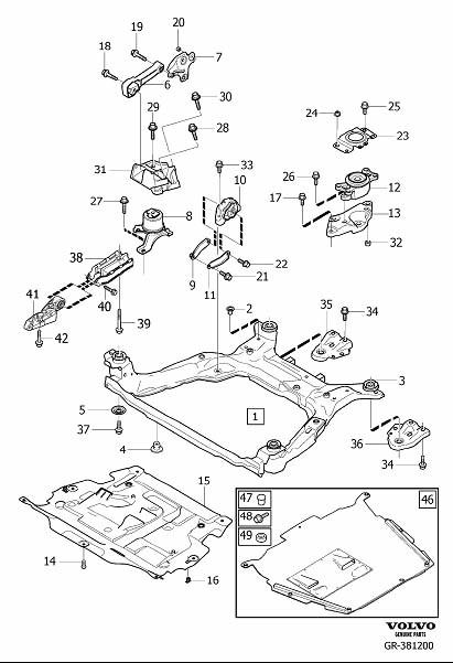 Diagram Engine mountings for your 2017 Volvo XC60   