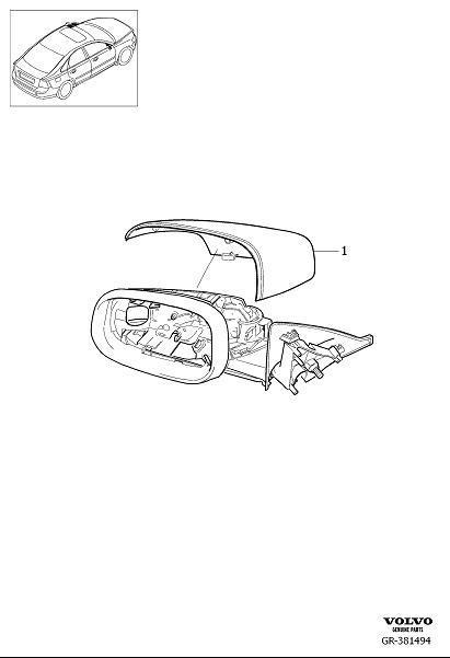Diagram Cover external rear view mirror for your 2009 Volvo S40   