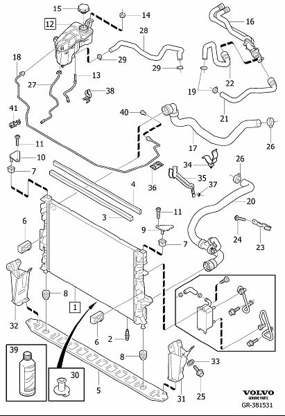 Diagram Radiator and connections for your 2024 Volvo V60 Cross Country   