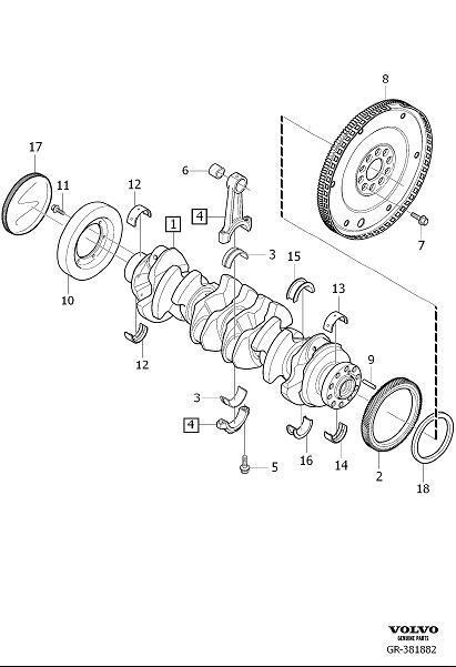 Diagram Crank mechanism for your 2002 Volvo S40   