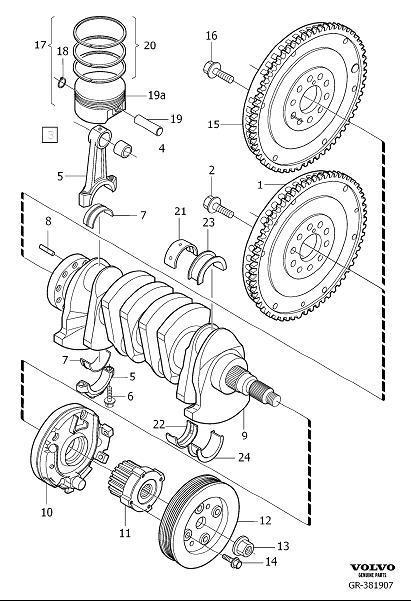 Diagram Crank mechanism for your 2001 Volvo S40   