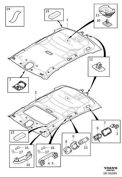 Diagram Headlining for your Volvo V60  