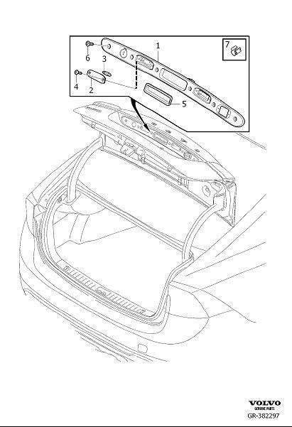 Diagram Handle tailgate for your 2024 Volvo V60 Cross Country   