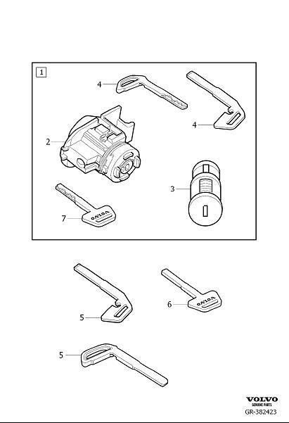 Diagram Lock kits for your 2001 Volvo S40   