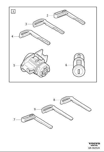 Diagram Lock kits for your 2010 Volvo V70   