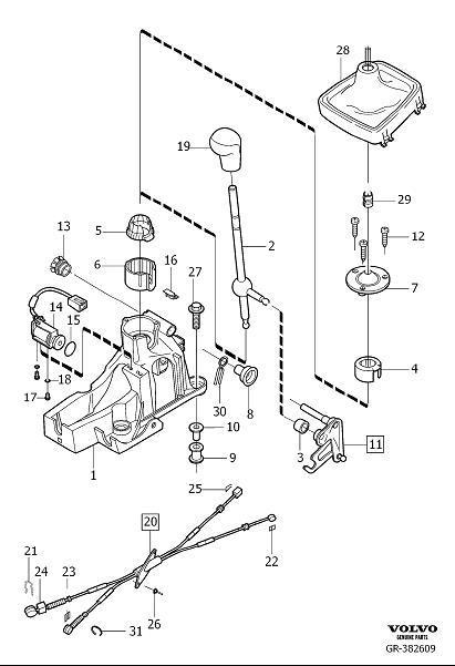 Diagram Shift control, gearshift for your Volvo V70  