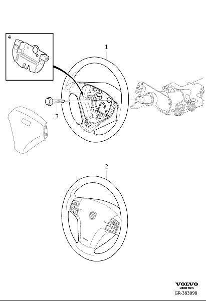 Diagram Steering wheel, 3-spoke for your 2023 Volvo XC90   