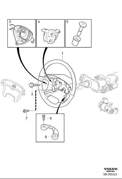 Diagram Steering wheel, 4-spoke for your 2011 Volvo XC90   