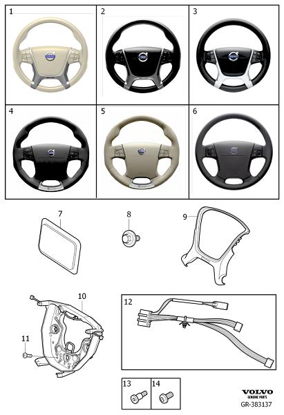 Diagram Steering wheel, 4-spoke for your 2024 Volvo XC60   