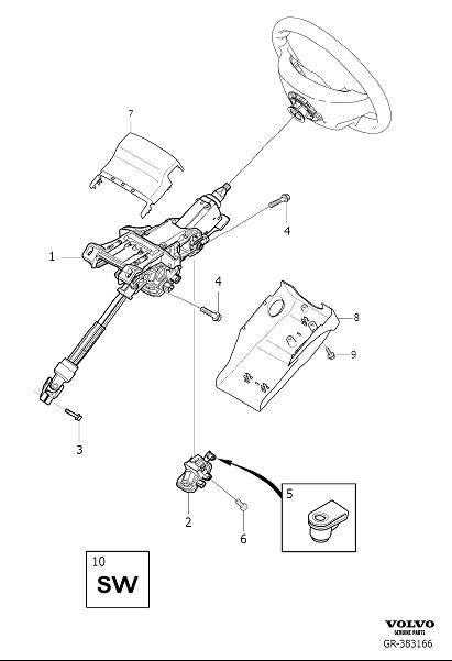 Diagram Steering column for your Volvo S60 Cross Country  