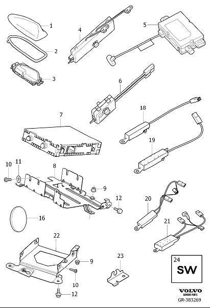 Diagram Antenna system for your 2022 Volvo V60 Cross Country   