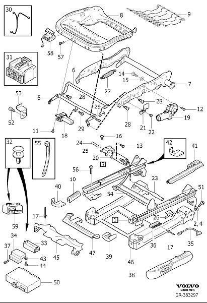 Diagram Subframe for seat, electrical adjustment for your Volvo