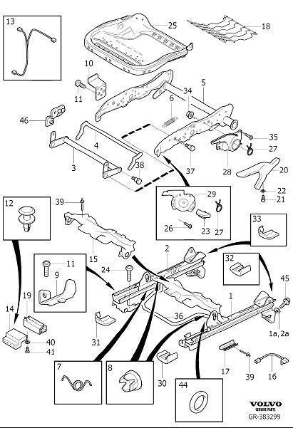 Diagram Subframe for seat, manual adjustment for your Volvo V70  