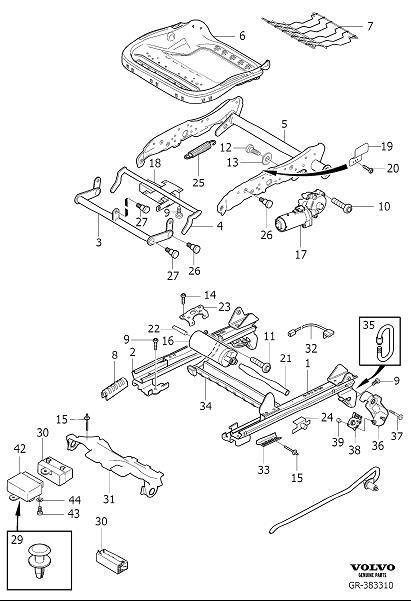 Diagram Subframe for seat, electrical adjustment for your 2008 Volvo C70  2.5l 5 cylinder Turbo 
