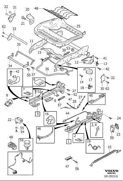 Diagram Supporting frame for seat, manually adjustable for your 2008 Volvo C30   
