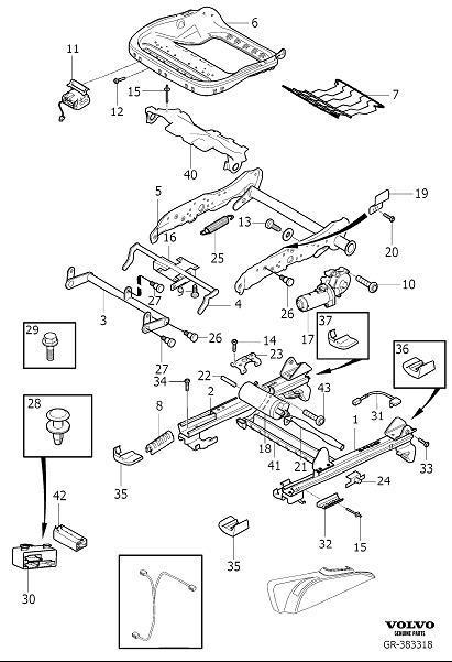 Diagram Subframe for seat, electrical adjustment for your 2010 Volvo S80  3.2l 6 cylinder 
