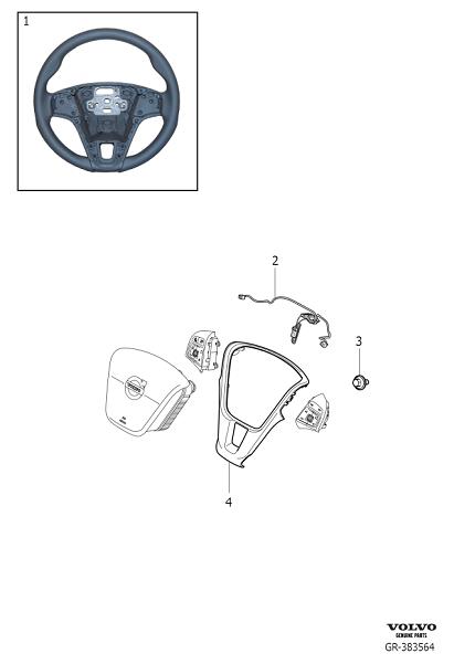 Diagram Steering wheel, 3-spoke for your 2024 Volvo XC60   