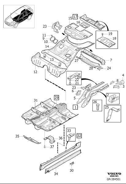 Diagram Floor section for your 2009 Volvo V70   